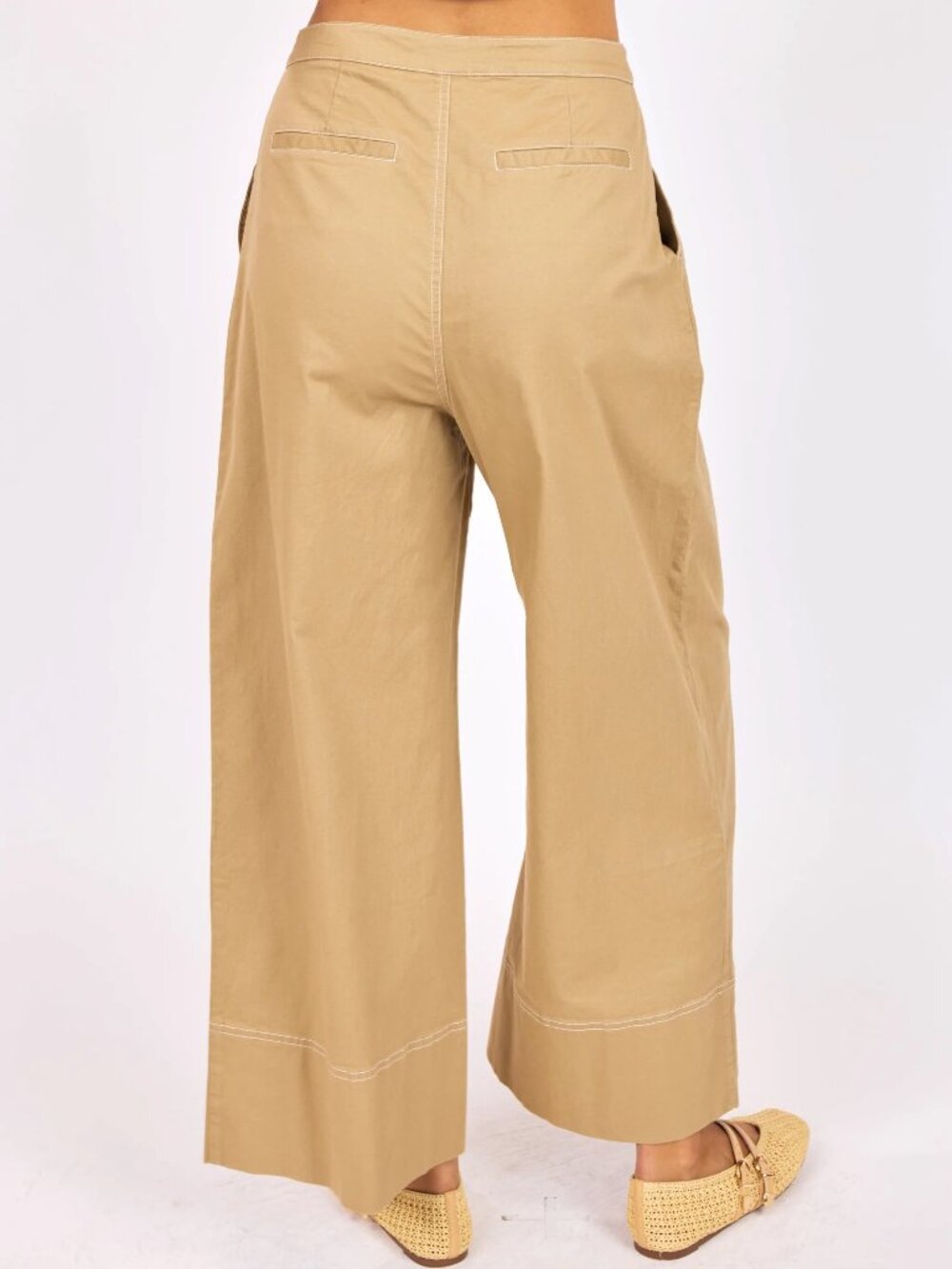 Sage The Label Seedling Contrast Stitch Pants High waist wide leg Small - Picture 6 of 16